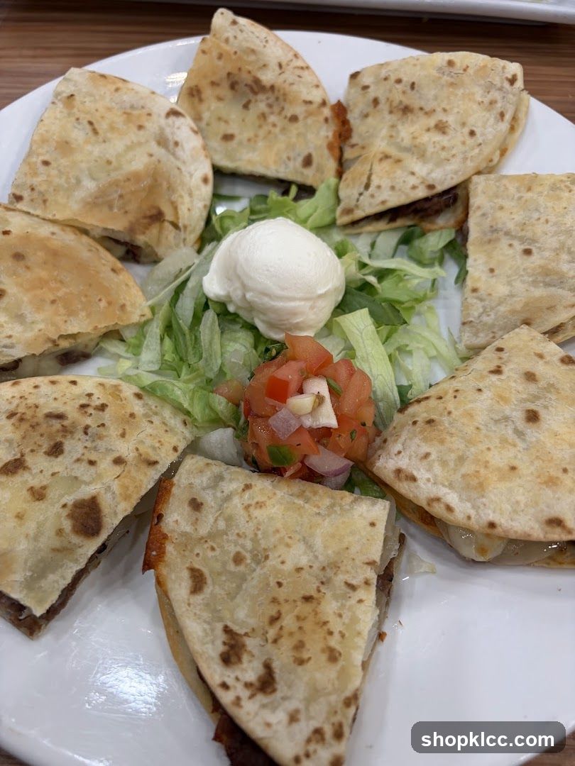 Quesadillas with Pico de Gallo and Sour Cream