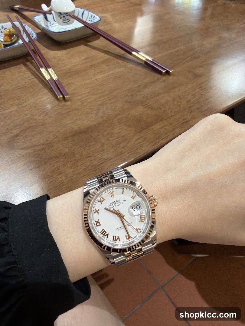 Wristwatch on a person's arm