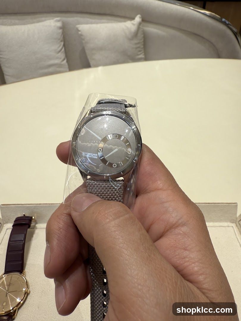 Hand holding a watch