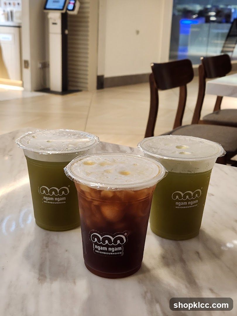 Three drinks on a table