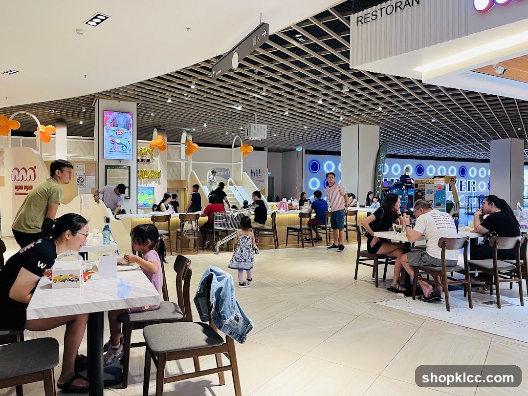 Indoor dining area with play space