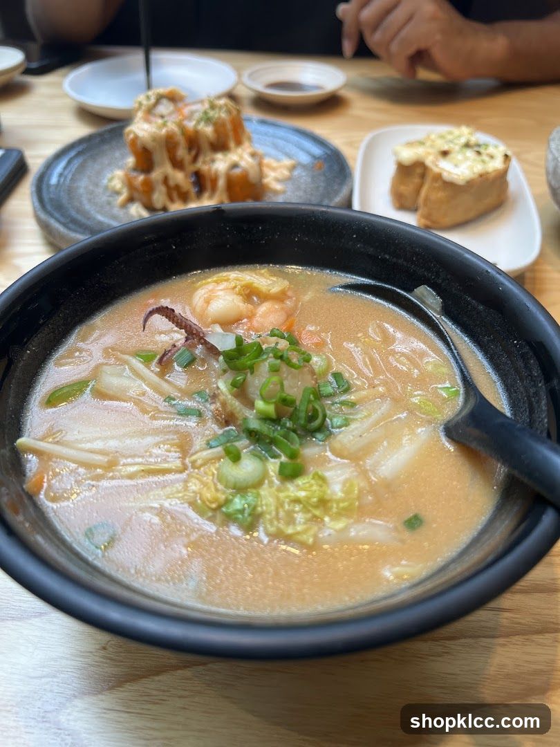 Bowl of Ramen with Shrimp and Squid