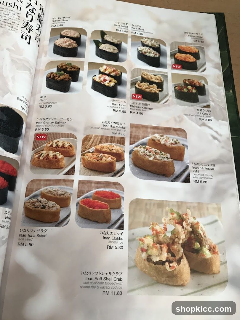 Sushi Menu