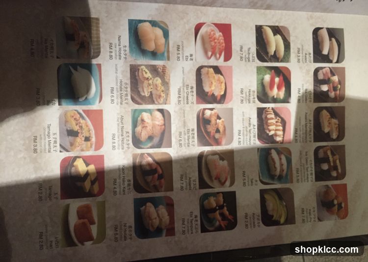 Sushi Menu