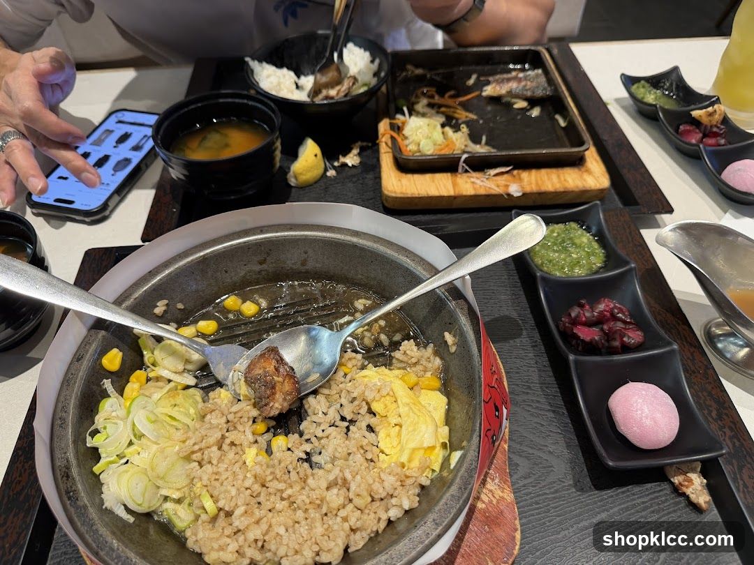 Sizzling Rice Dish with Sides