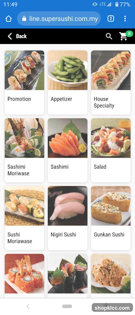 Sushi Menu