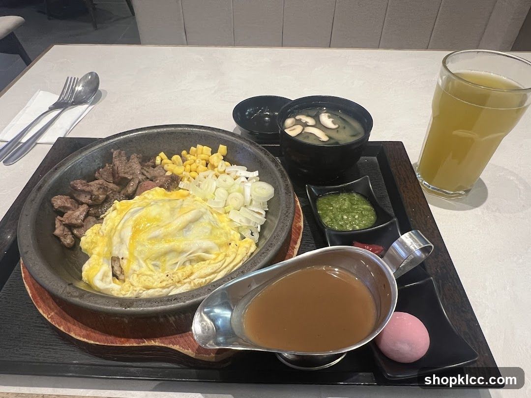 Sizzling Beef and Egg Platter