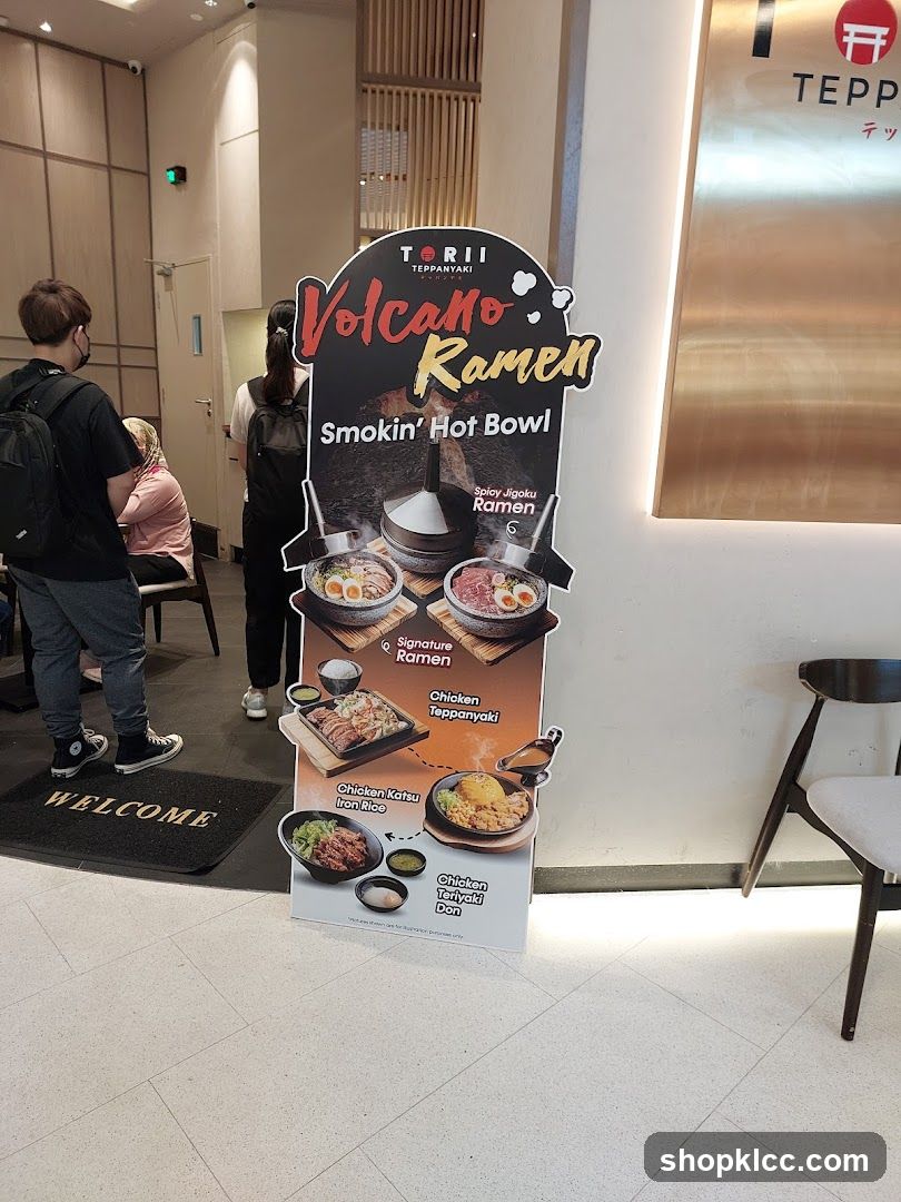 Volcano Ramen Menu Stand