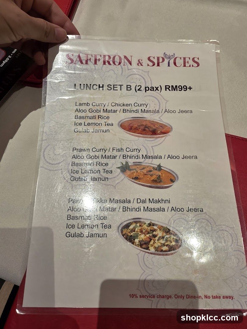SAFFRON & SPYCES LUNCH SET B