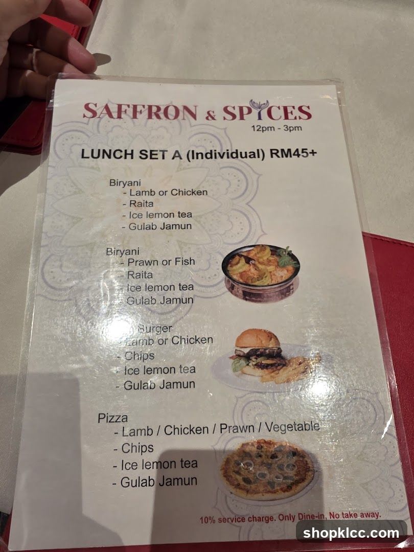 SAFFRON & SPICES LUNCH SET A