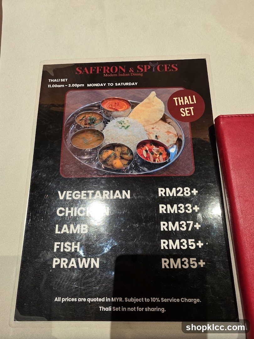 Saffron & Spices Thali Set Menu