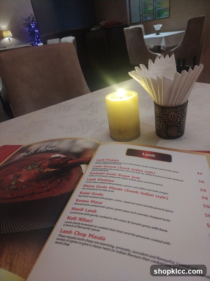 Lamb Menu