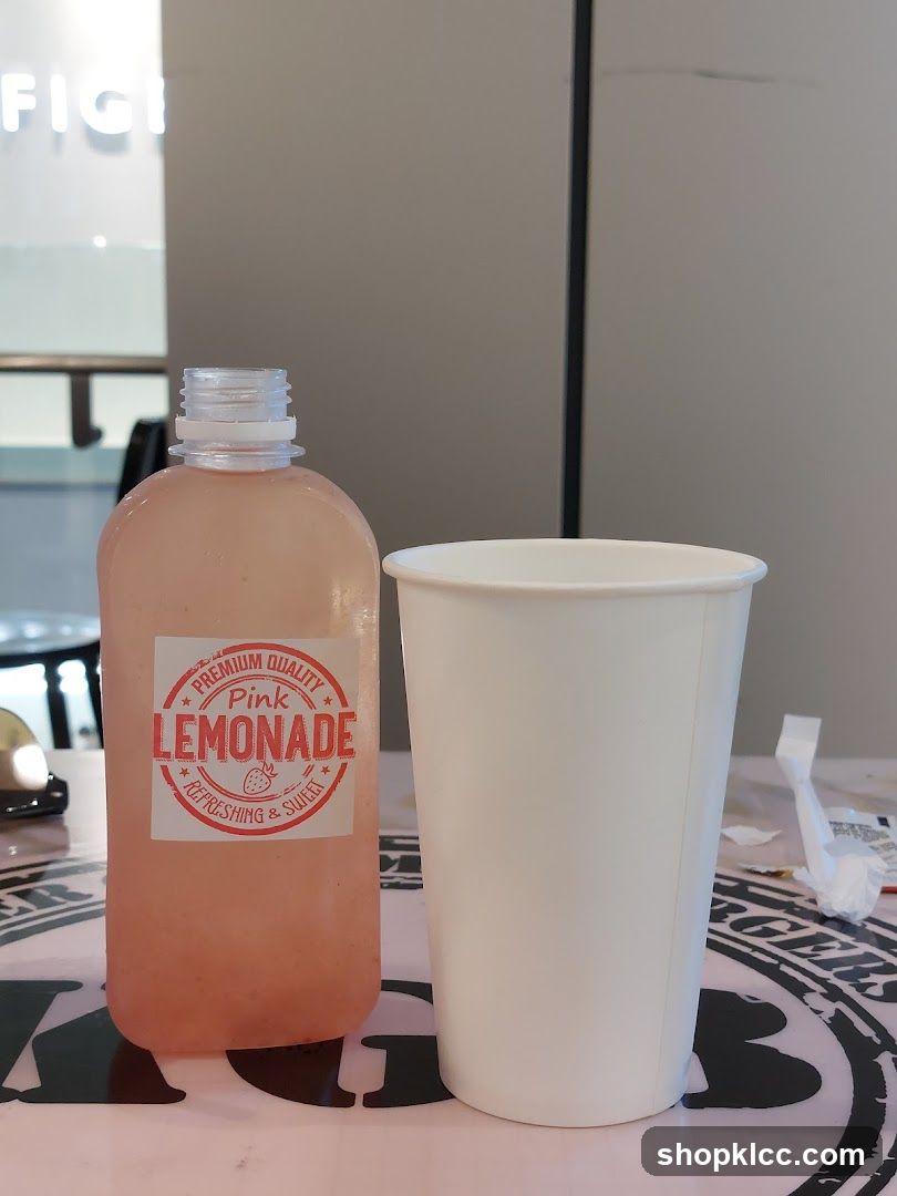 Pink Lemonade Bottle and Cup