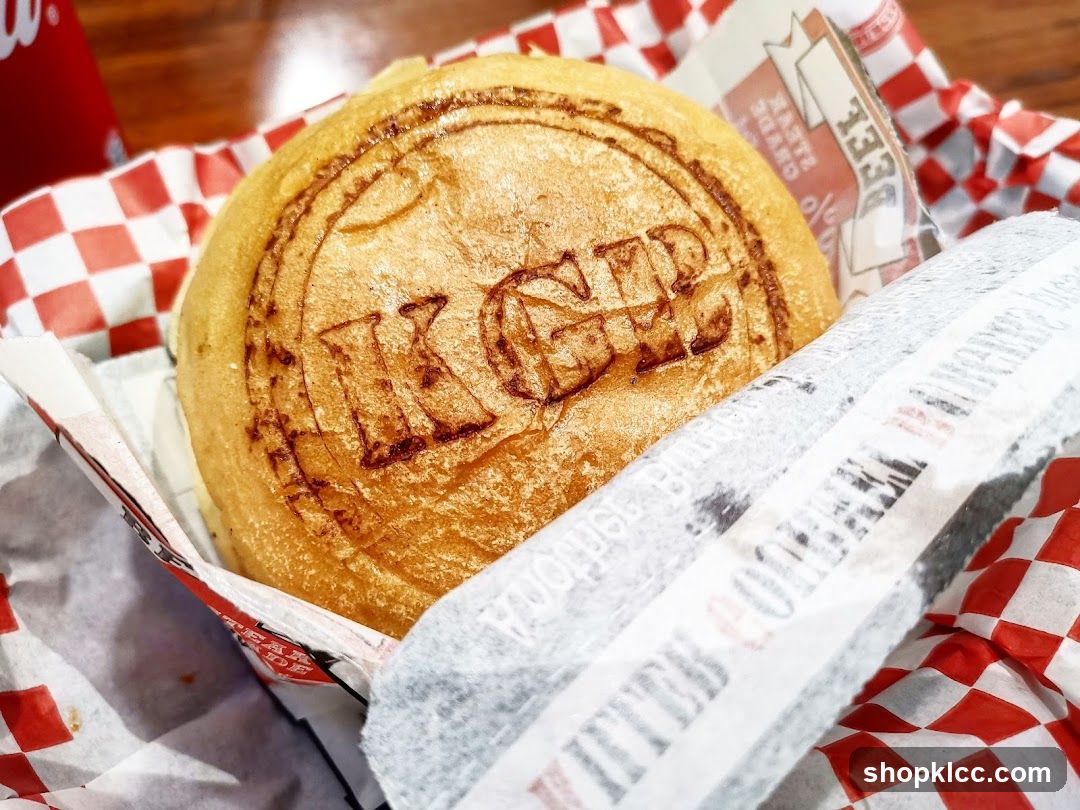 Burger with branded bun