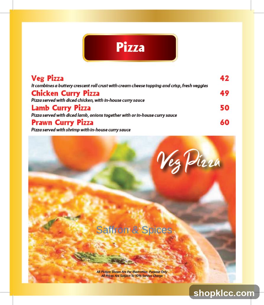 Pizza Menu