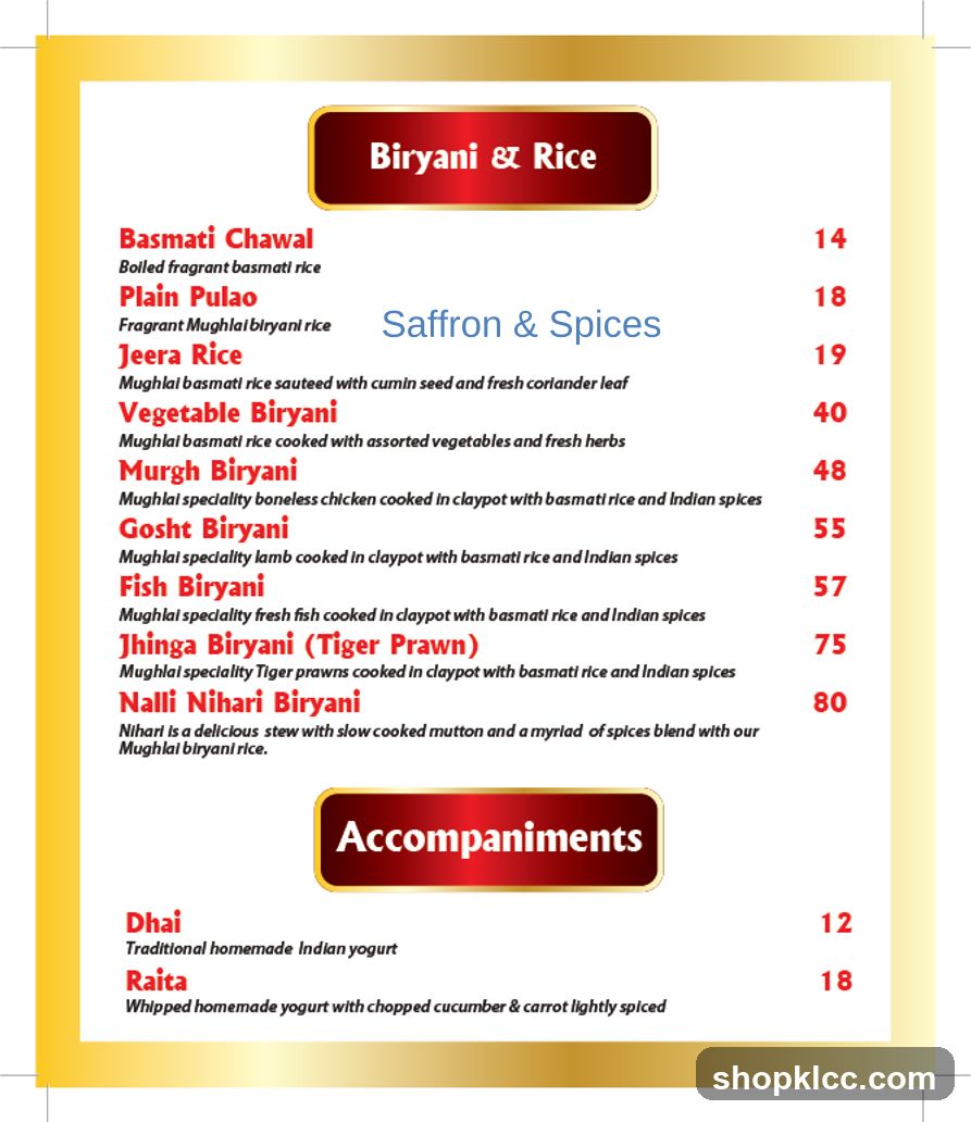 Biryani & Rice