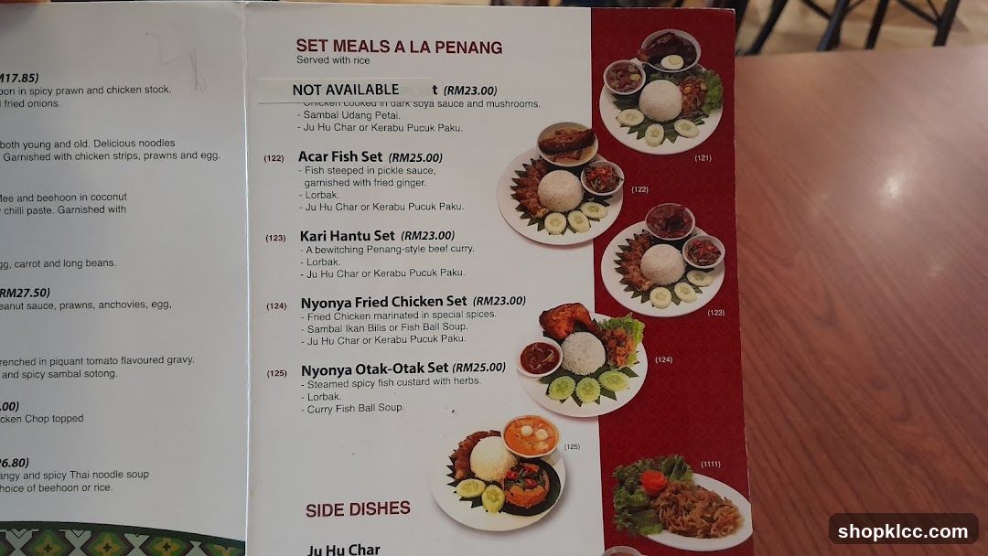 SET MEALS A LA PENANG