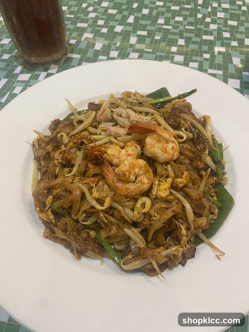 Plate of Stir-Fried Noodles with Shrimp