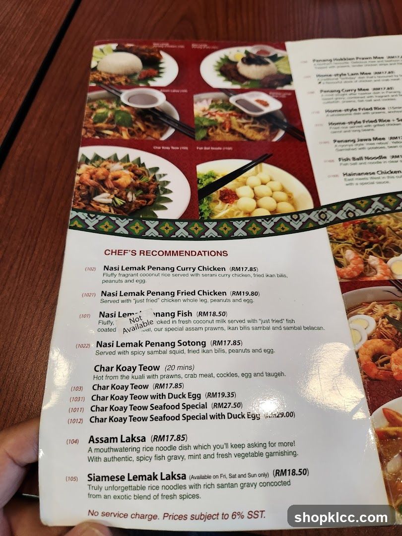 Chef's Recommendations