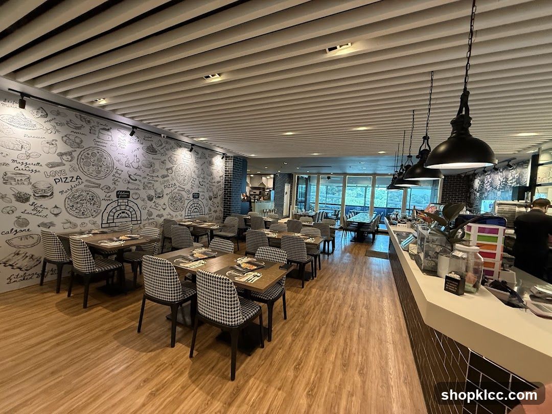 Restaurant Interior with Pizza Themed Wall Art