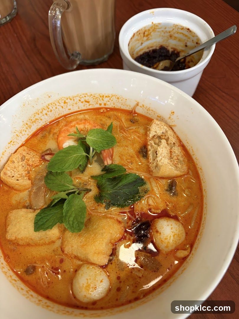 Laksa with Drink and Chili Paste