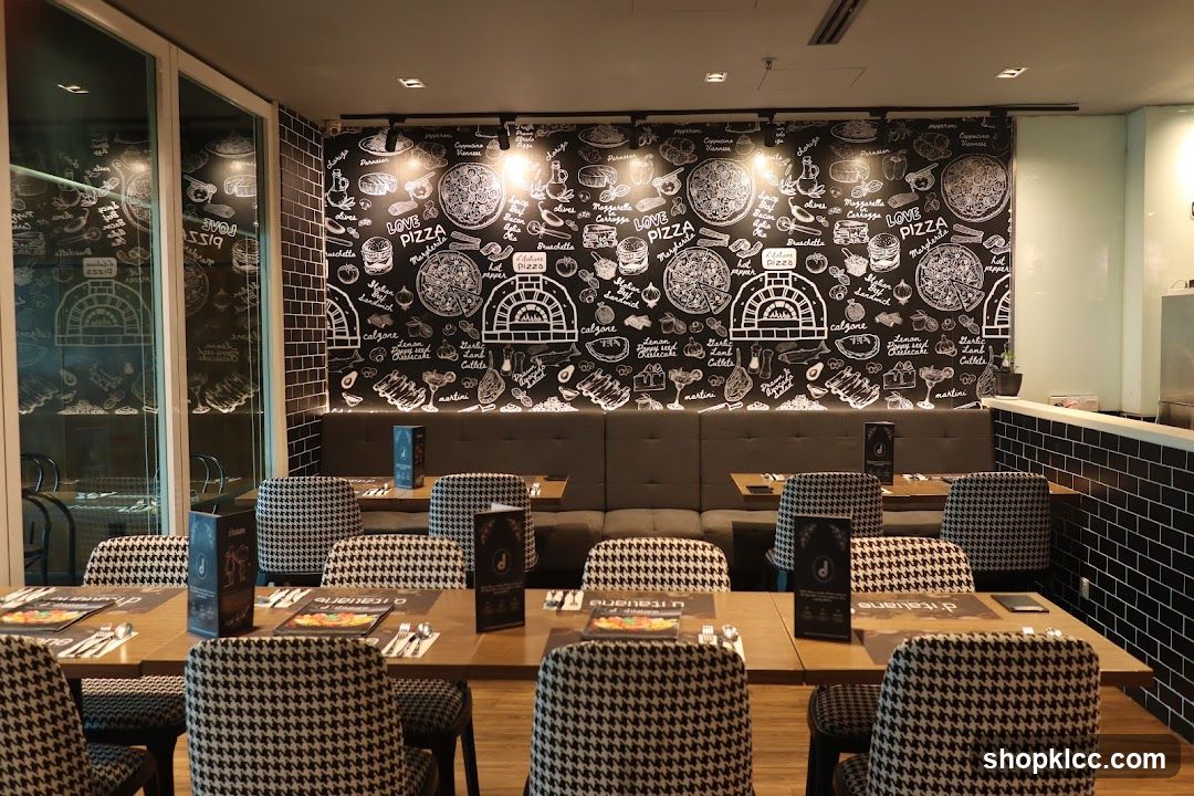 Restaurant Interior with Pizza Themed Wall