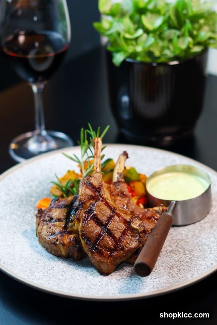 Grilled Lamb Chops with Sides and Sauce