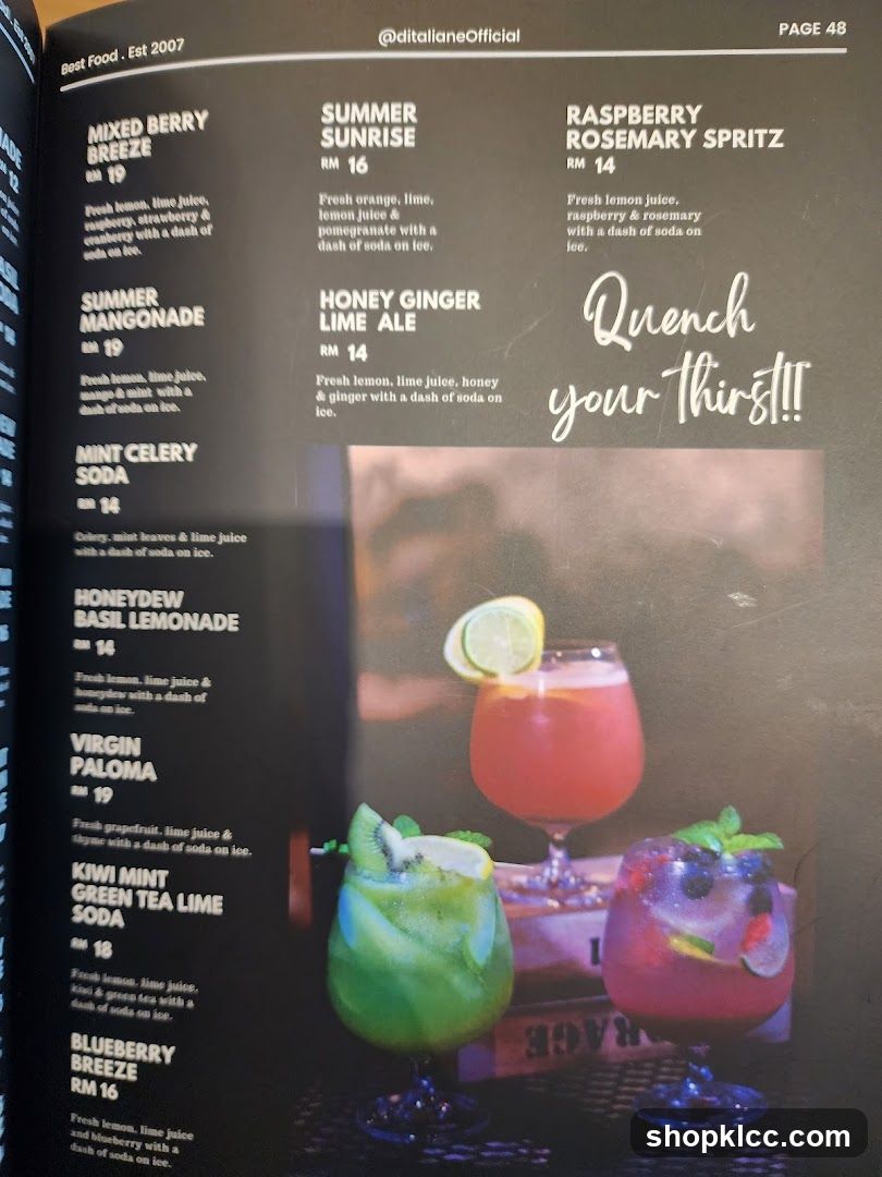 Drinks Menu