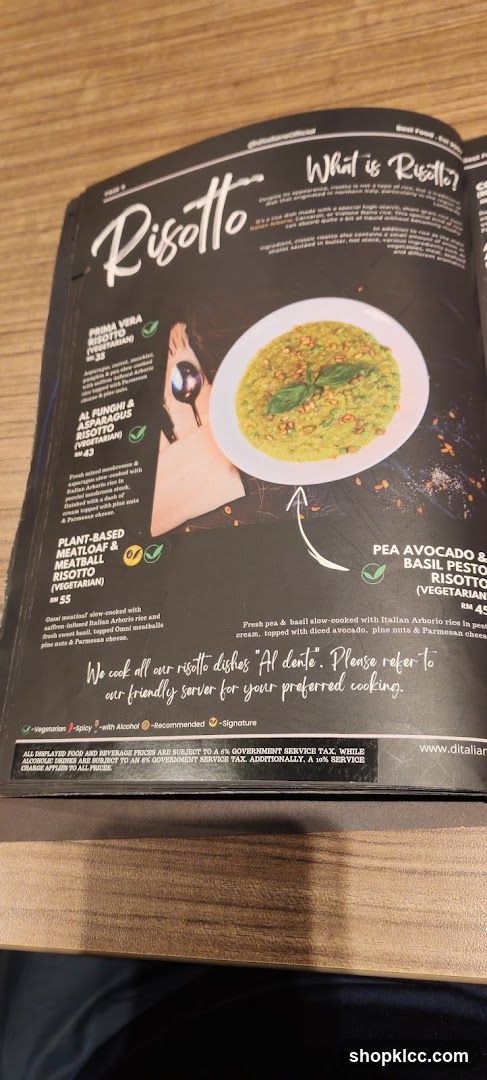 Risotto Menu