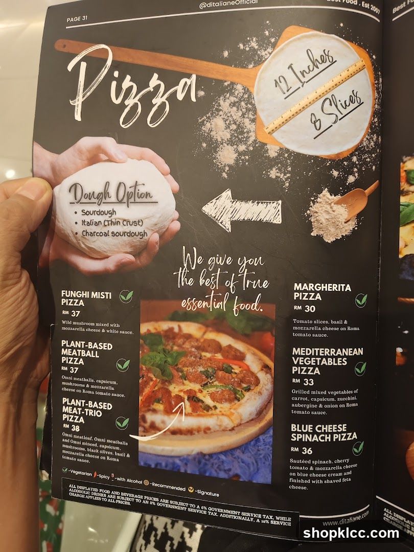 Pizza Menu