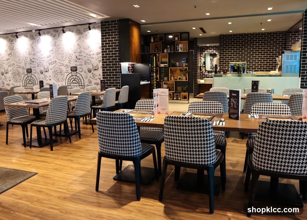 Restaurant Interior with Houndstooth Chairs