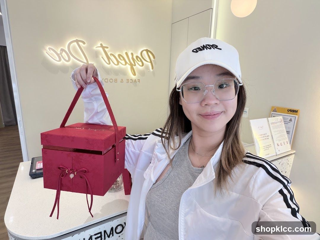 Woman holding a gift box