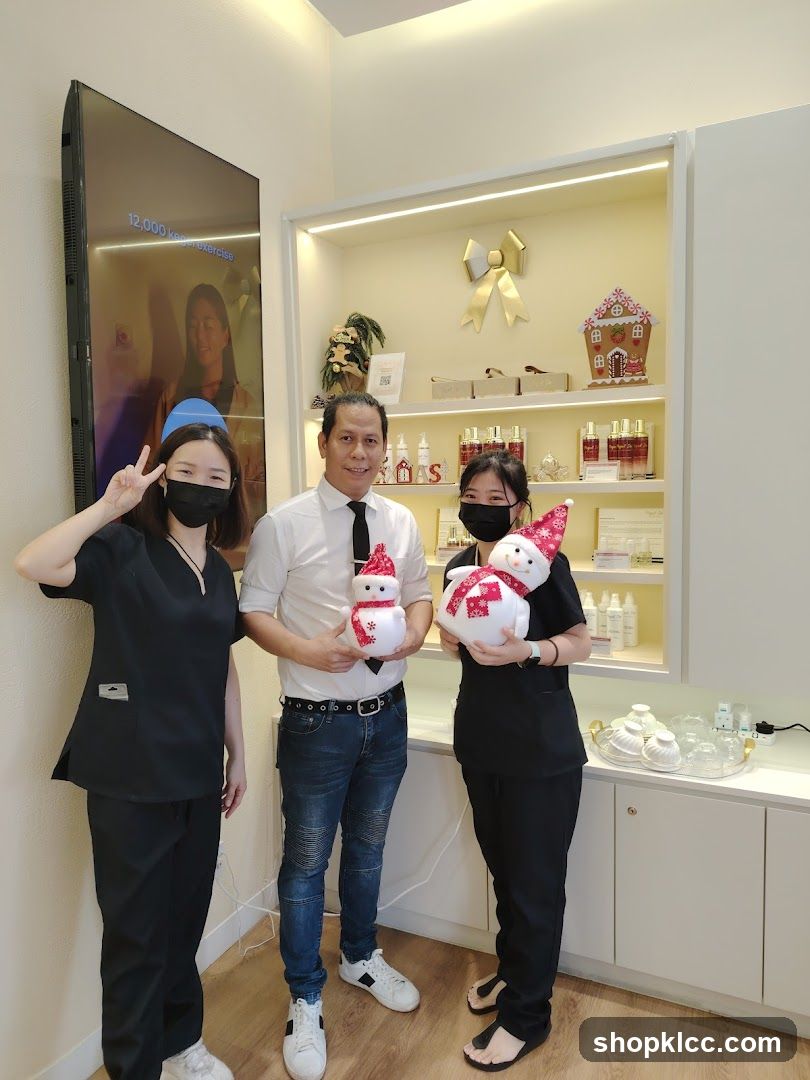 Staff with Snowman Decorations