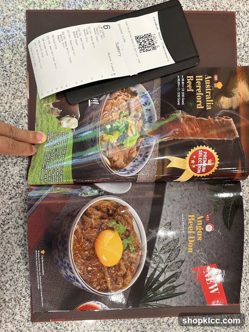 Beef Dishes Menu