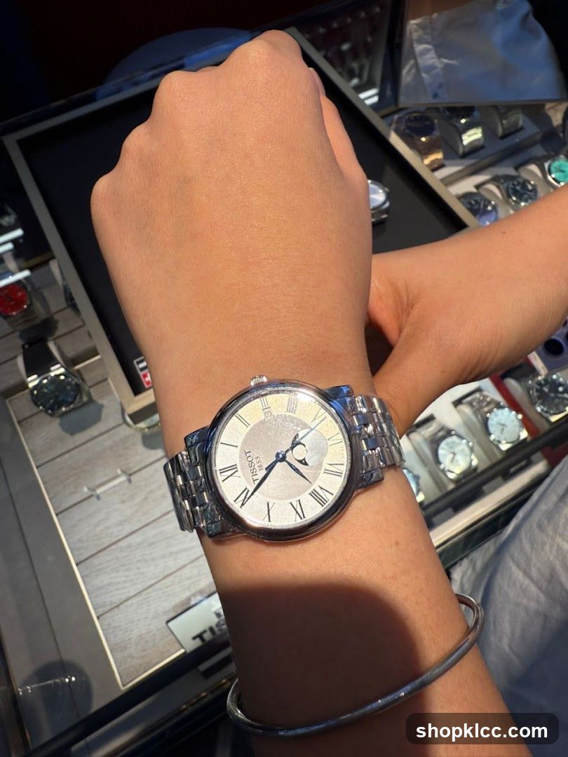 Person wearing a Tissot watch