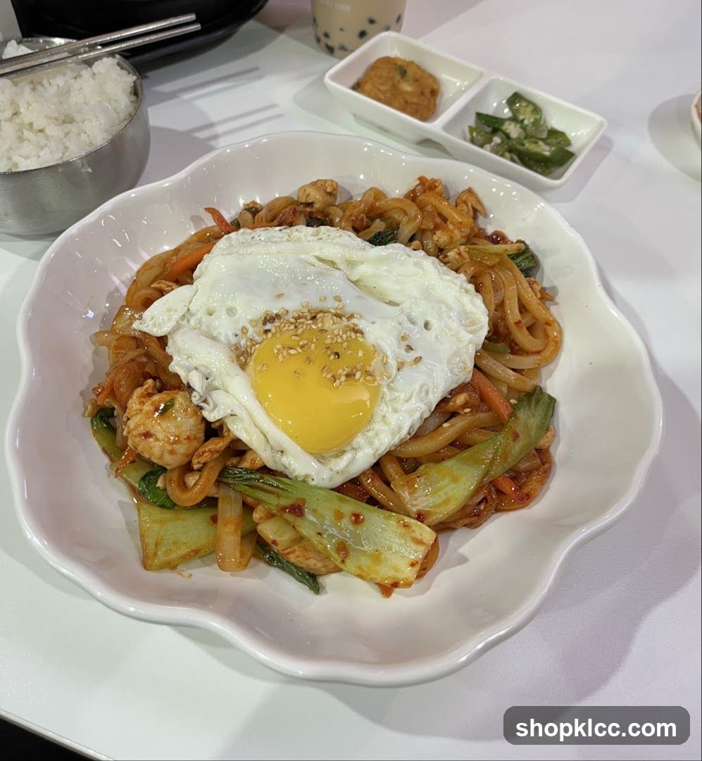 Spicy Udon Noodles with Fried Egg