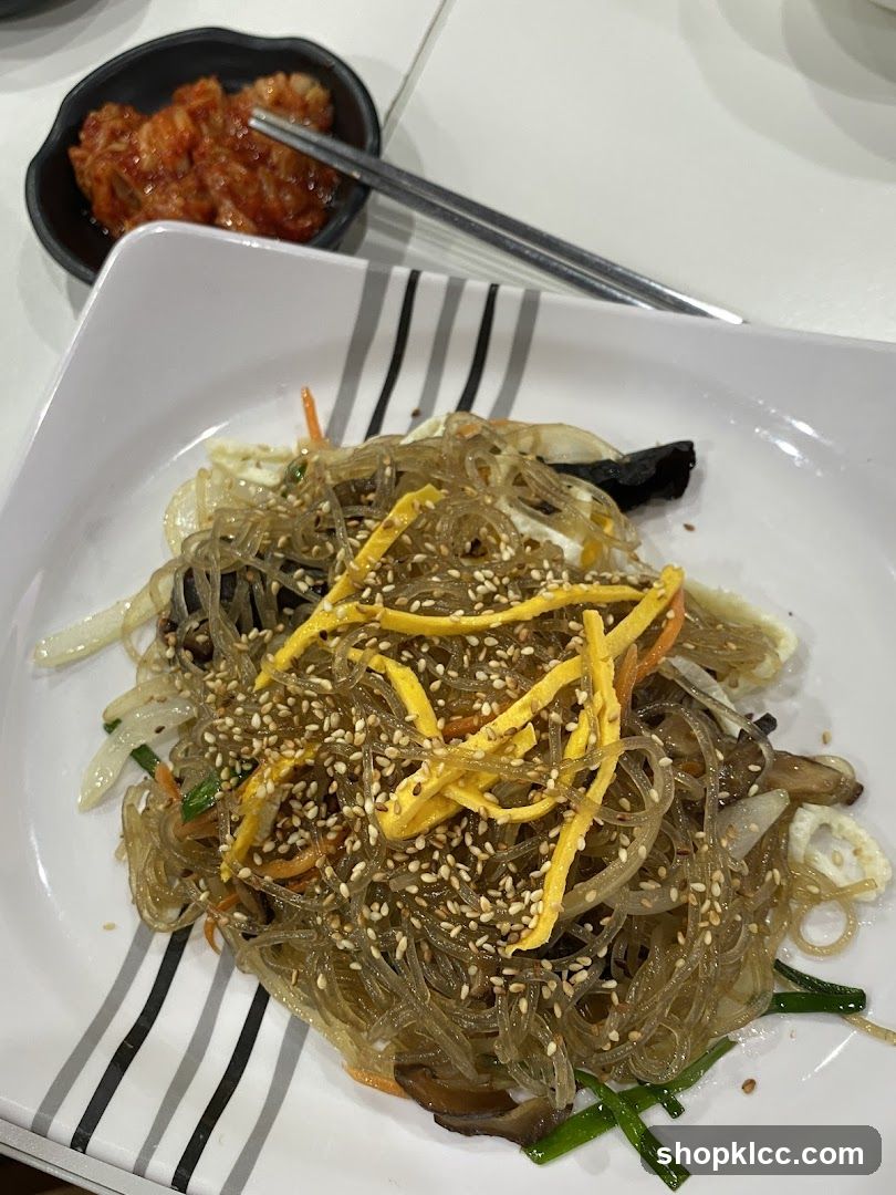 Japchae with Kimchi