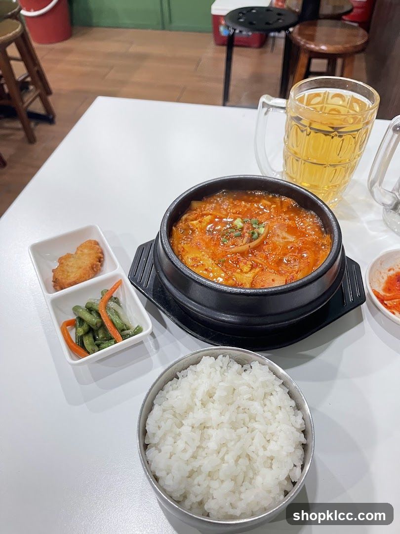 Korean Stew with Rice and Beer