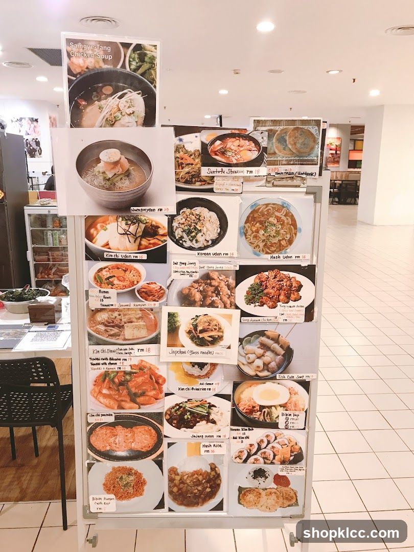 Korean Food Menu