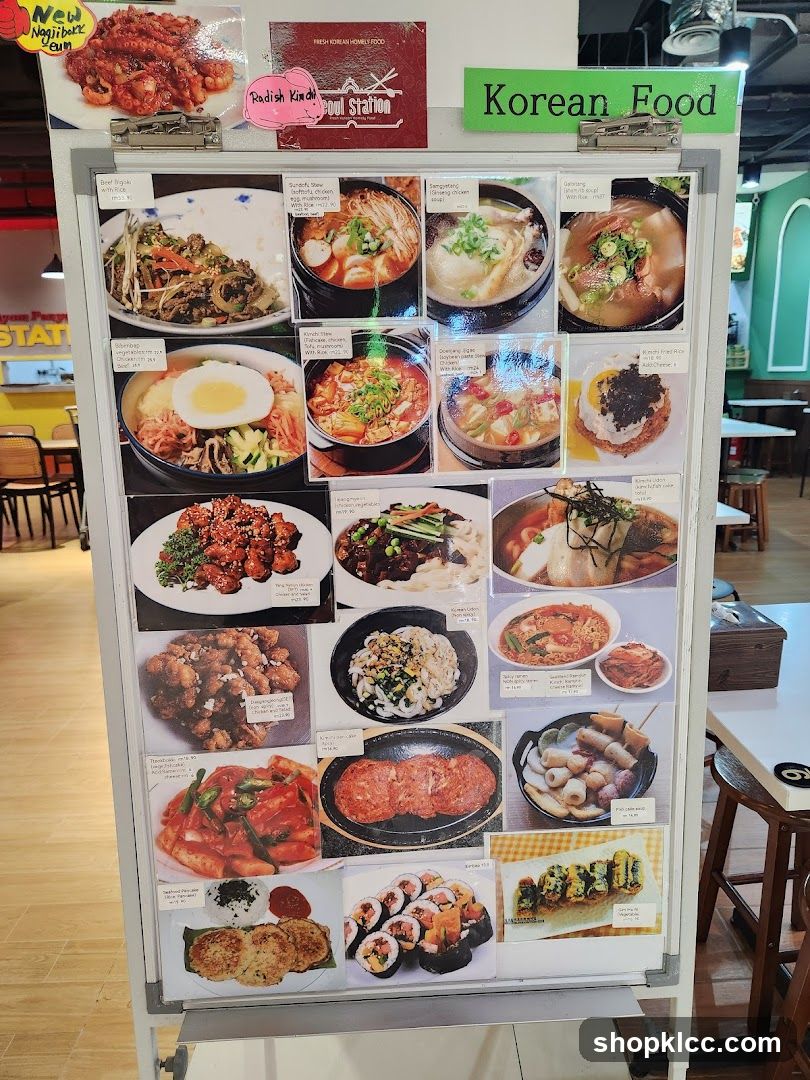 Korean Food Menu