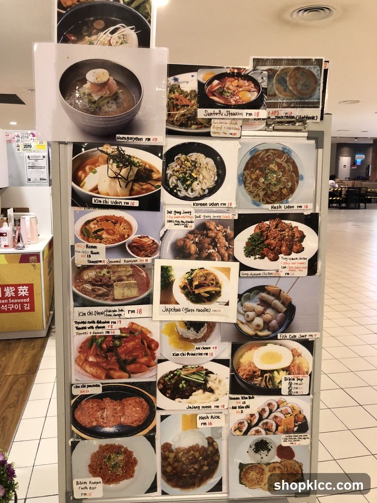 Korean Food Menu