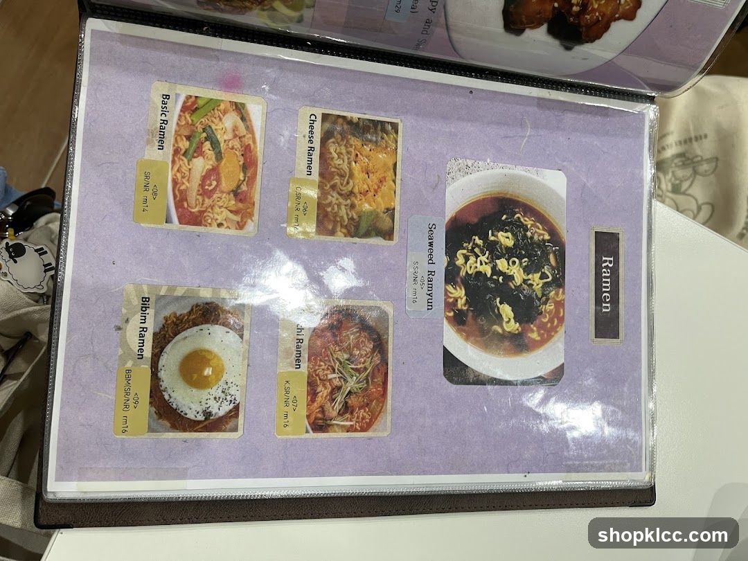 Ramen Menu