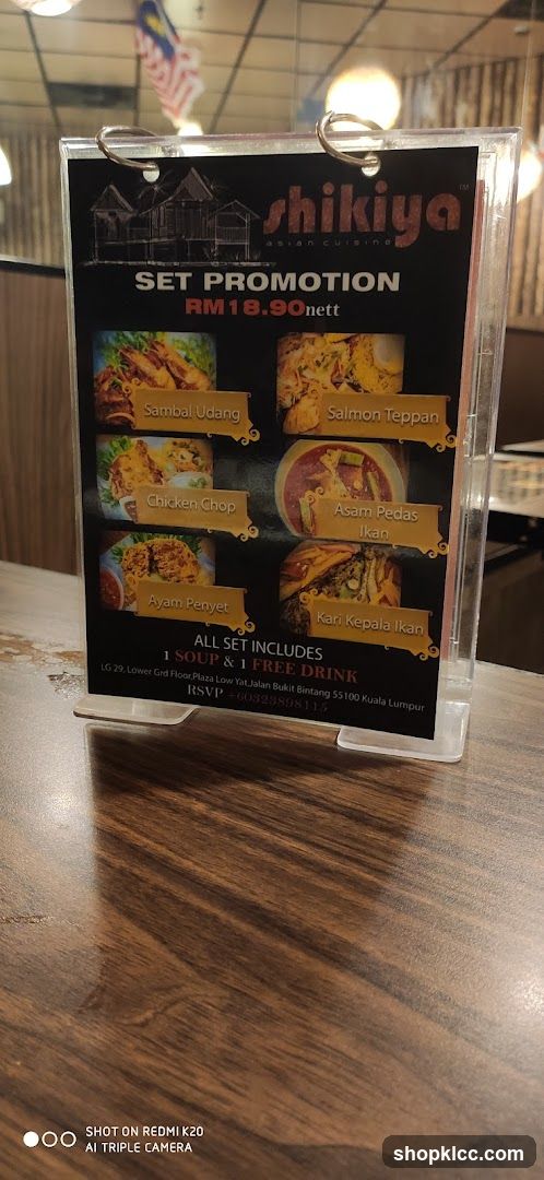 Shikiya Asian Cuisine Set Promotion