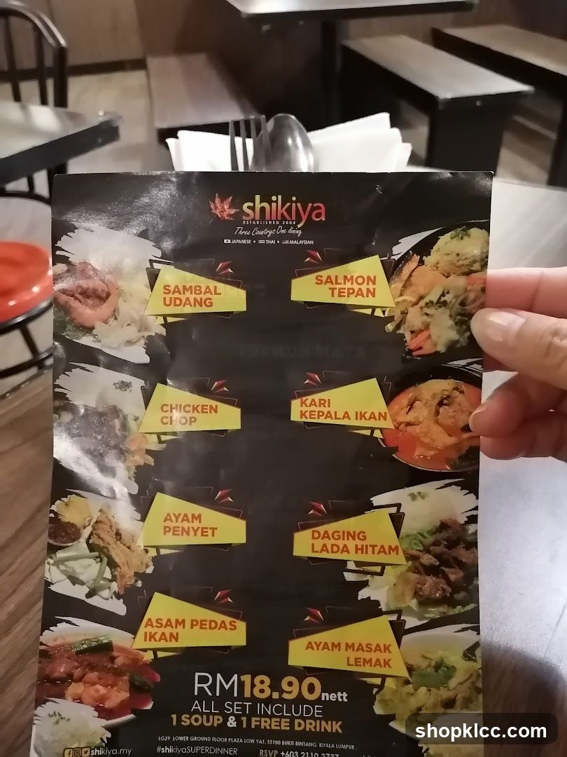 Shikiya Menu