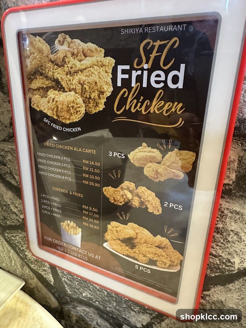 SFC Fried Chicken Menu
