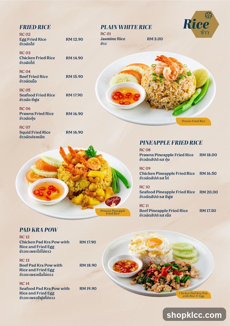 Rice Menu