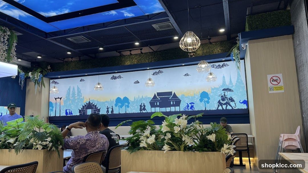 Restaurant Interior with Mural