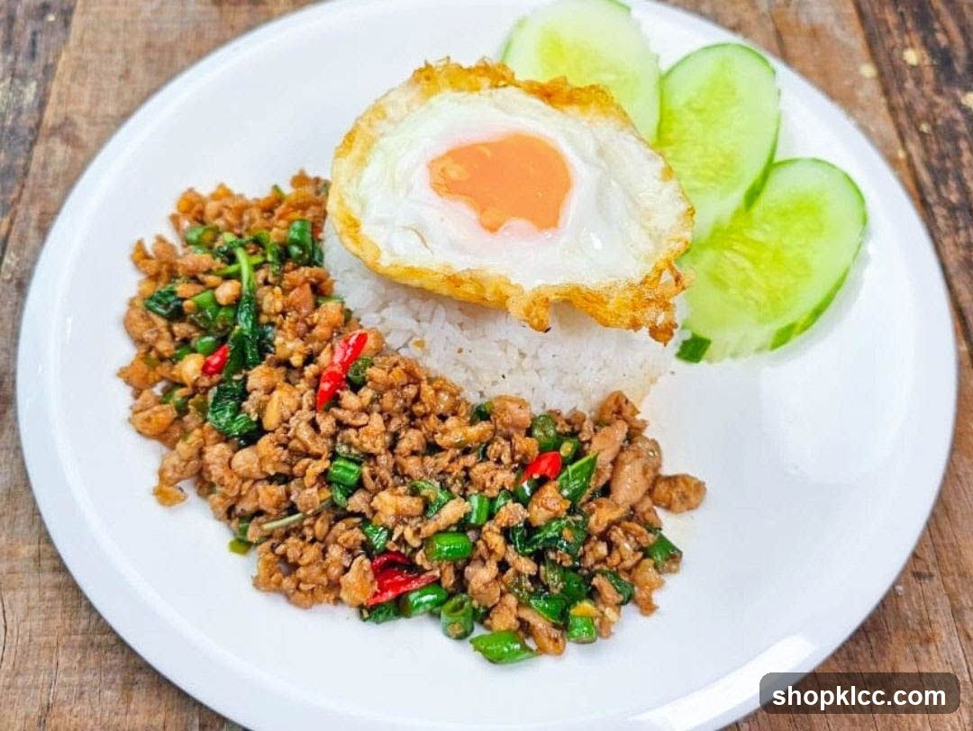 Minced Pork with Basil and Fried Egg