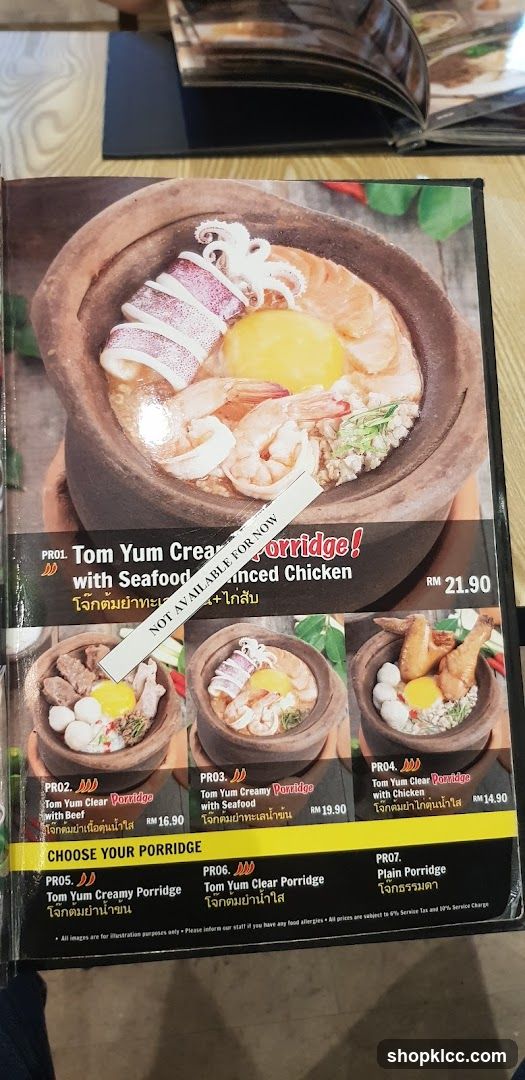 Porridge Menu