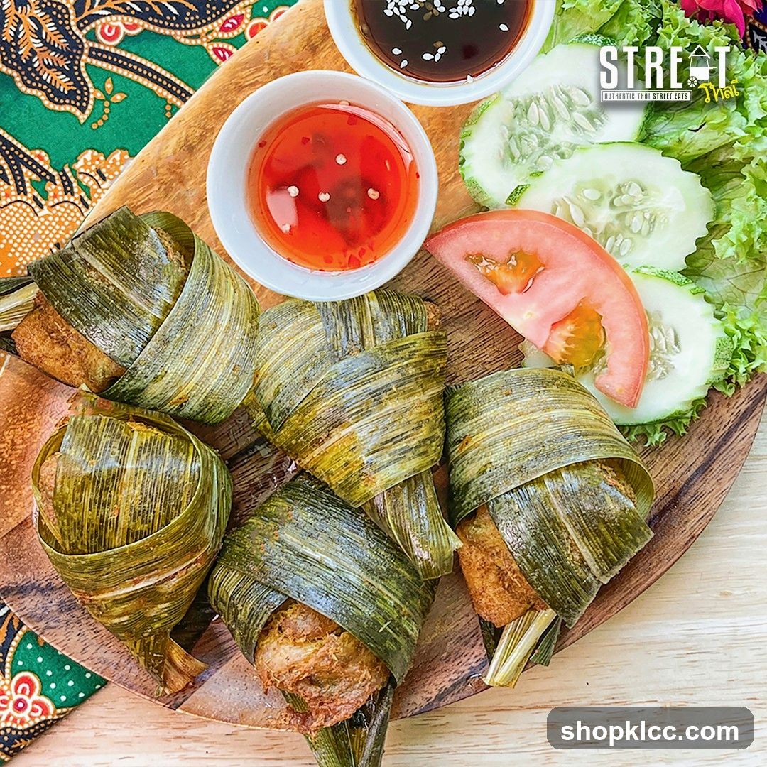 Chicken wrapped in pandan leaves